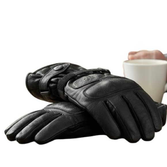 Black Gel Palm Cowhide Leather Riding Driving Gloves XL Men’s/Women Accessories - Picture 7 of 12